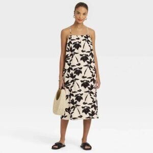 A New Day linen floral midi dress